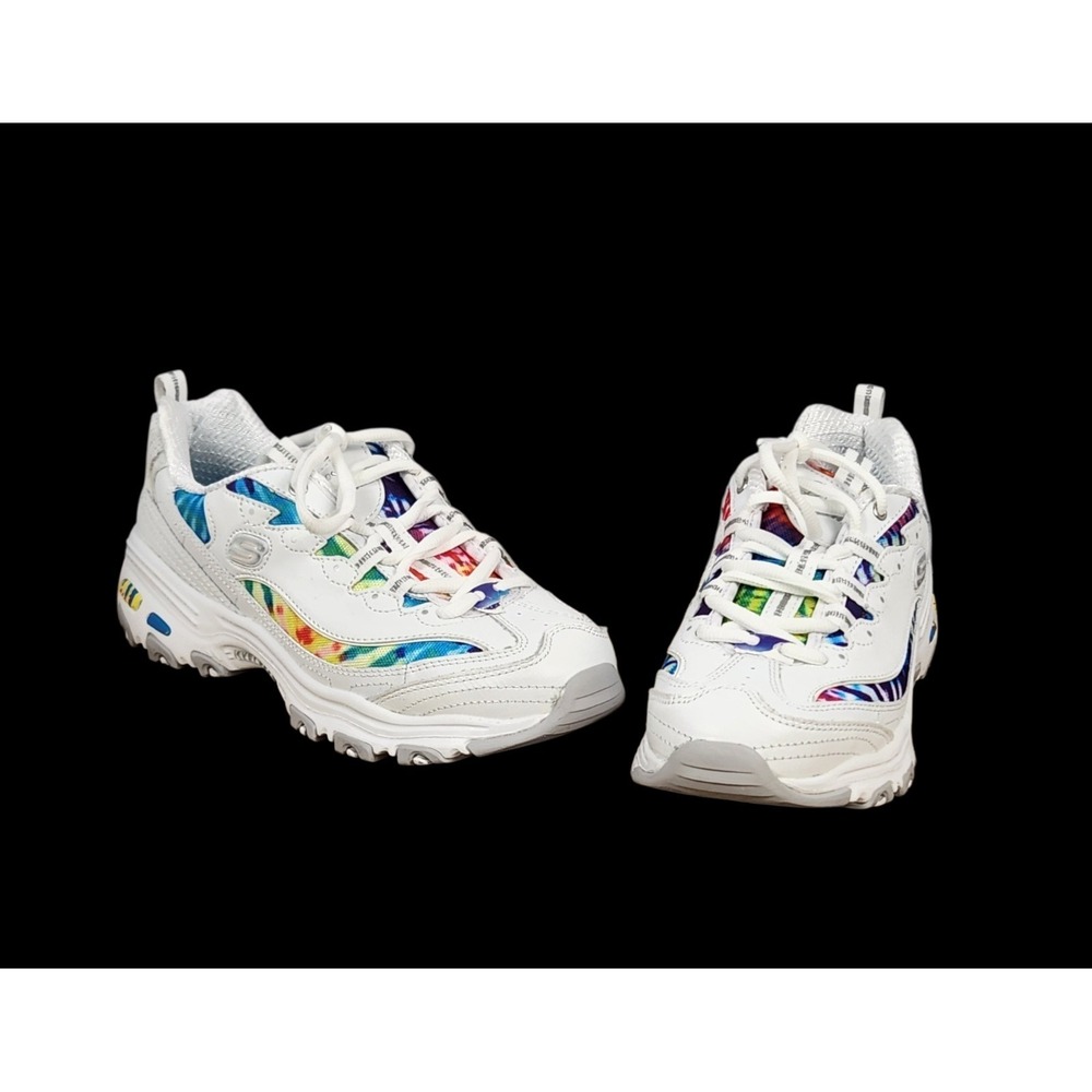 SKECHERS D LITES SUMMER FIESTA WOMANS SNEAKERS TIE DYE DESIGN SIZE 8.5 NEW - Picture 4 of 10